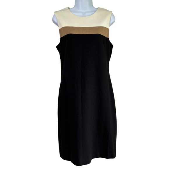 Trina Turk Womens Color Block Sheath Dress Size 6‎ Minimalist Career Preppy - Picture 1 of 5
